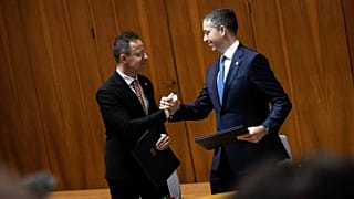 A magyar és a szeb külügyminiszter Belgrádban