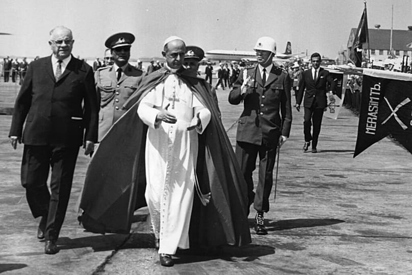 Cumhurbaşkanı Cevdet Sunay ve Papa 6. Paul, İstanbul'da, 25 Temmuz 1967