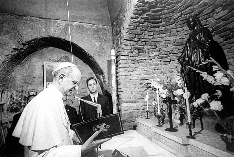 Papa 6. Paul'un İzmir'de Meryem Ana Evi’ni ziyaretinden bir fotoğraf, 26 Temmuz 1967