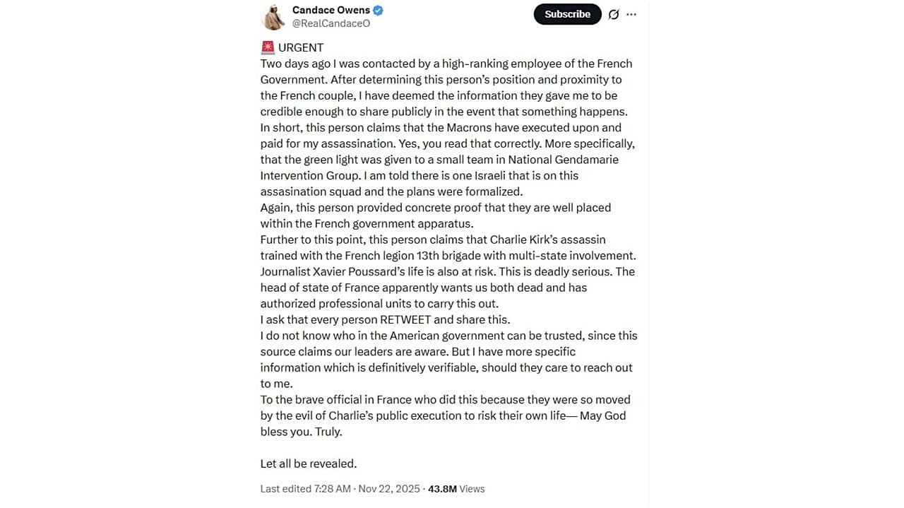 Screenshot of Candace Owen's viral X post