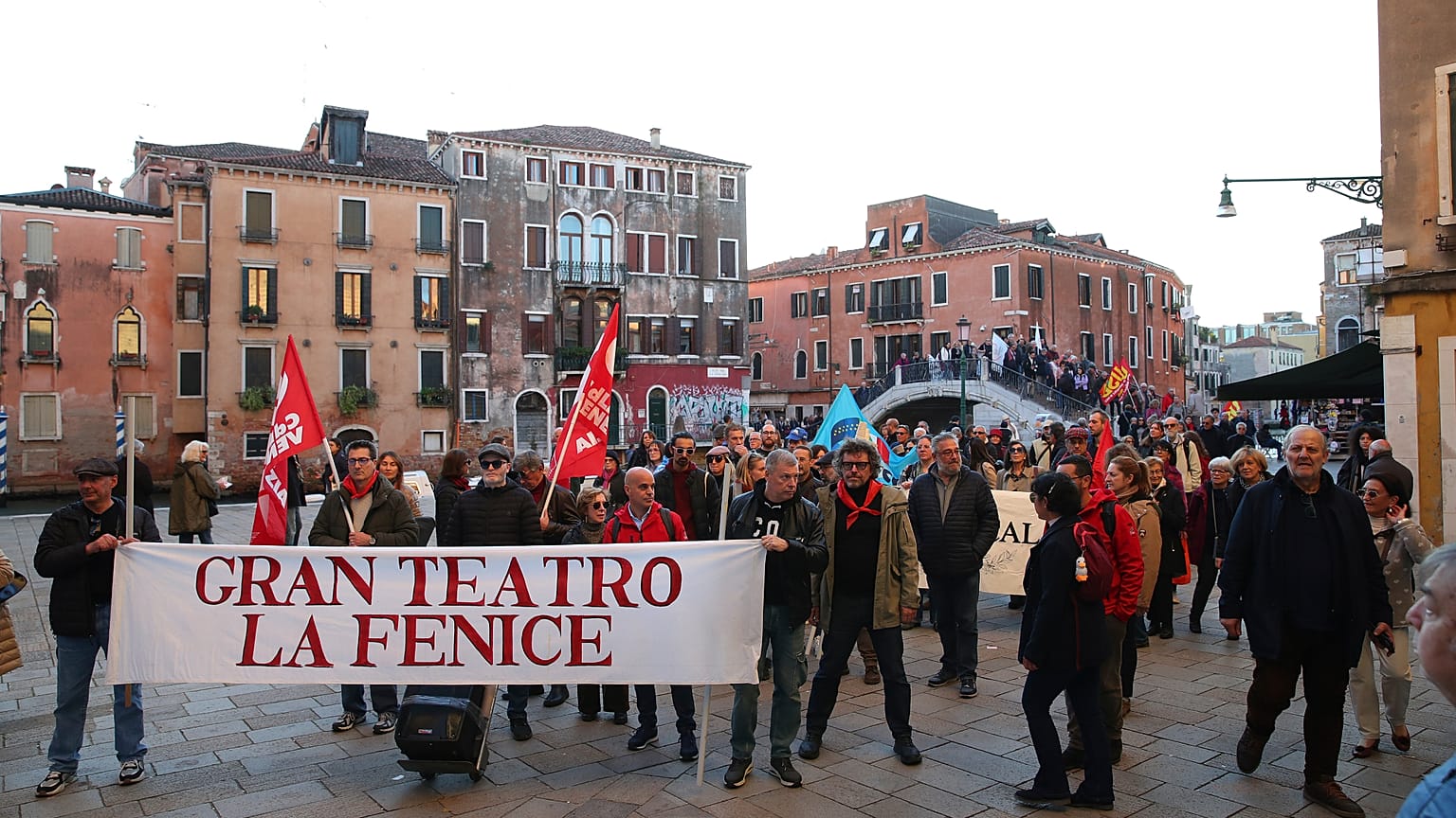Members of Venice’s La Fenice opera house demand superintendent Nicola Colabianchi and music director Beatrice Venezi, in Venice, Italy, 10 November 2025