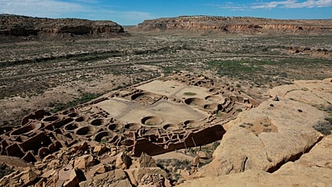 صورة تعبيرية لأكبر موقع أثري في منتزه تشاكو كالتشر الوطني التاريخي، في شمال غرب نيو مكسيكو