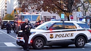 Streets are blocked after reports of two National Guard soldiers were shot near the White House in Washington, 26 November 2025