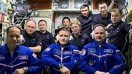 US and Russian crew safely dock with ISS for 8-month mission