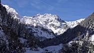 Snow covers the mountains at the Stubai glacier in Neustift im Stubaital, Tyrol, Austria