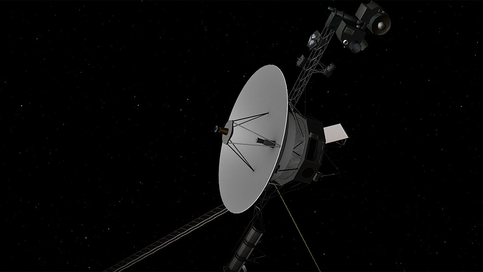 Görselde Voyager 1 uzayda resmediliyor.