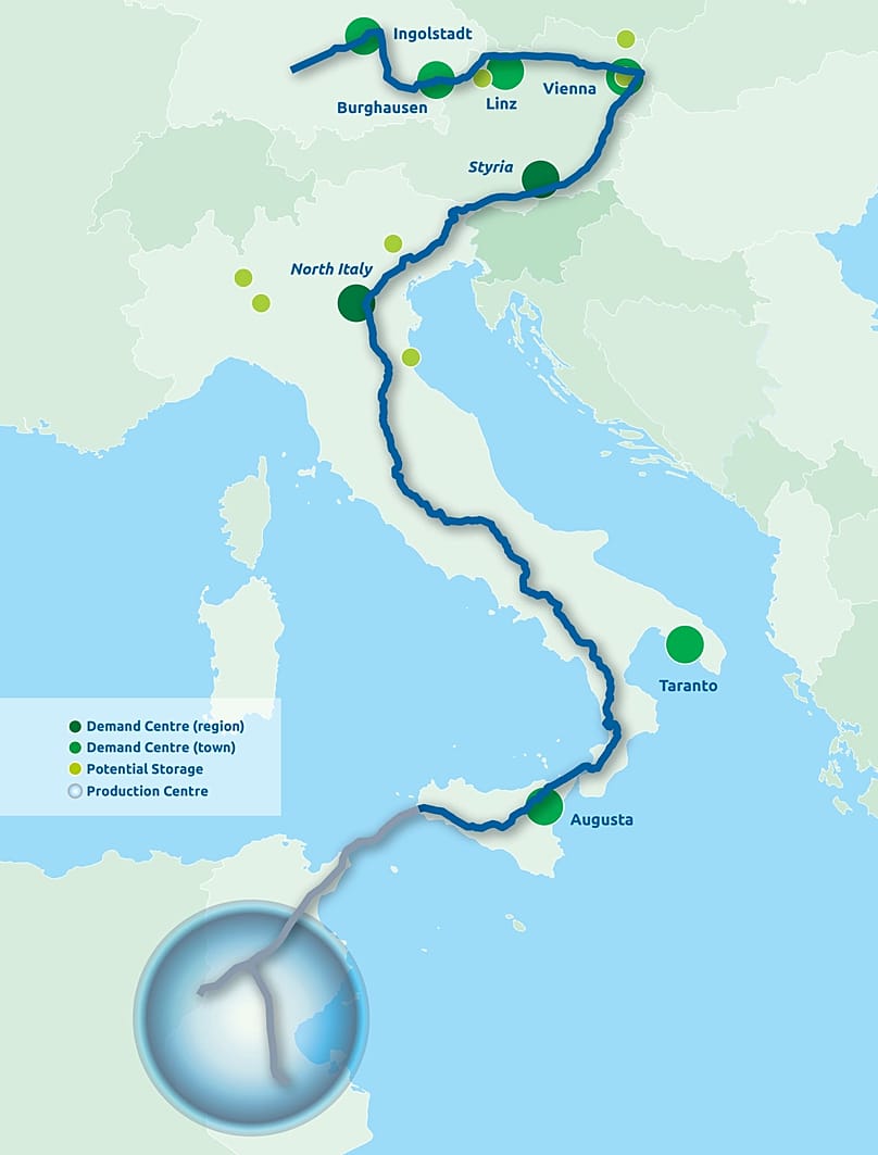 Ο Διάδρομος SouthH2 είναι ένας διάδρομος αγωγών υδρογόνου μήκους 3.300 χλμ. που θα συνδέει τη Βόρεια Αφρική, την Ιταλία, την Αυστρία και τη Γερμανία