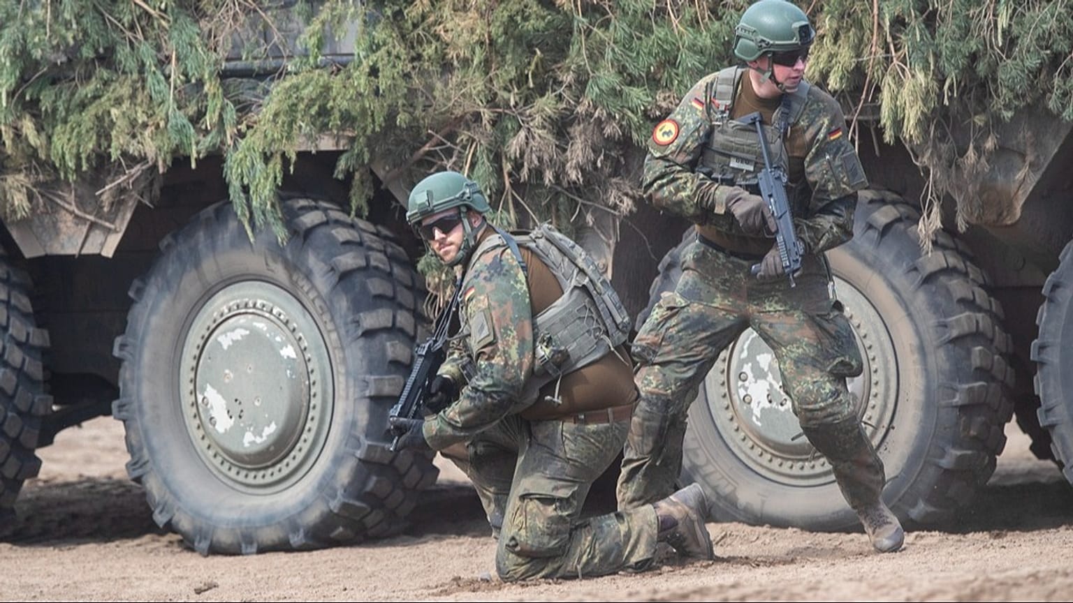 Deutsche Soldaten am 29. Mai 2024 an der litauisch-deutschen internationalen Militärübung Grand Quadriga 2024