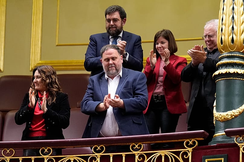 Oriol Junqueras, de público en el Congreso de los Diputados. 
