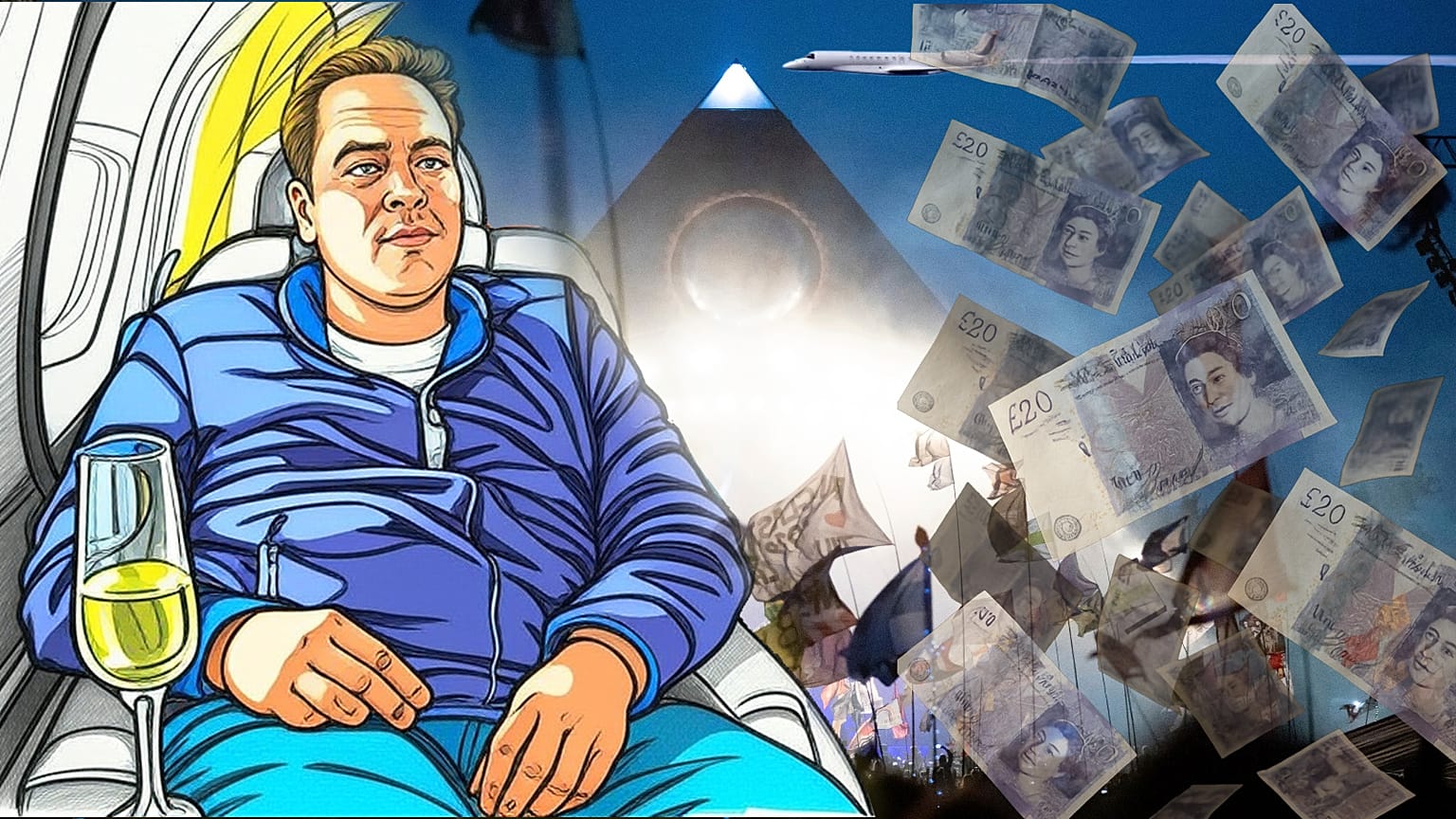 Miles Hart és a Glastonbury fesztivál Piramis színpada, 2019. június 29-én