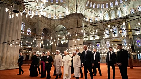 Pope Leo XIV visits Istanbul’s Blue Mosque for a brief moment of prayer
