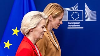 Die Präsidentin der Europäischen Kommission, Ursula von der Leyen und die Außenbeauftragte der Europäischen Union Kaja Kallas am 10. Juni 2025 im EU-Hauptsitz in Brüssel