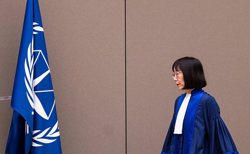 Judge Tomoko Akane arrives in court at the ICC in The Hague, 20 November, 2024