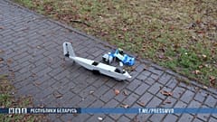 Eine Drohne, die in Grodno abgestürzt ist
