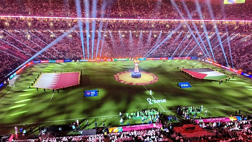 Hosts Qatar took on Palestine following the opening ceremony.
