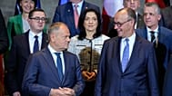 Donald Tusk és Friedrich Merz Berlinben