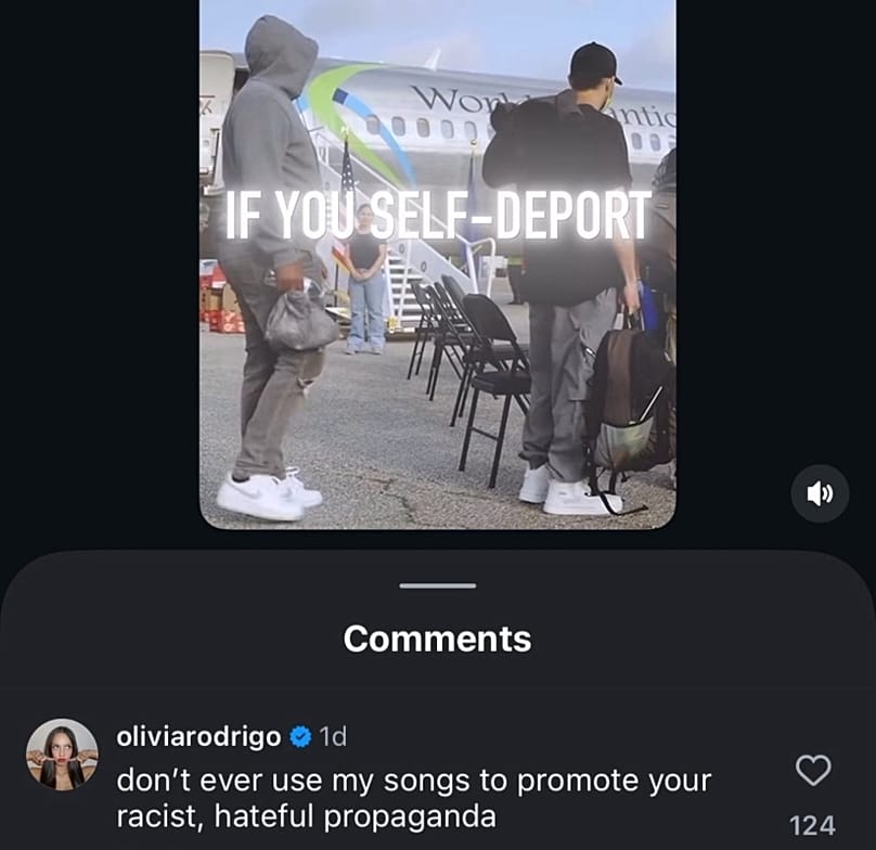 Olivia Rodrigo's reply