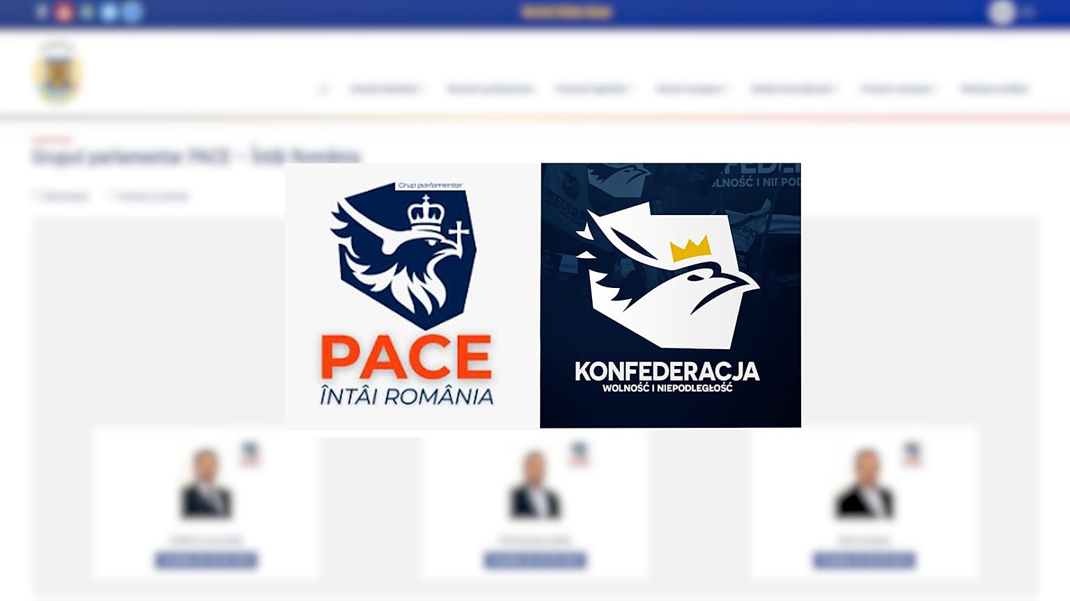 Logo rumuńskie partii Pace i polskiej Konfederacji.