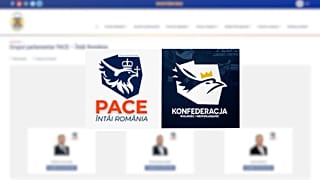 Logo rumuńskie partii Pace i polskiej Konfederacji.