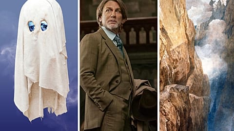 'Fantasmino' from Tony Oursler - 'Wake Up Dead Man' - 'The Passage of Mount St Gothard from the centre of Teufels Broch, 1804' by JMW Turner