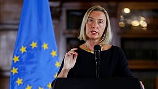 فيديريكا موغيريني، المسؤولة العليا عن السياسة الخارجية للاتحاد الأوروبي وقتها، تتحدث في بوغوتا، كولومبيا، يوم الخميس 12 سبتمبر 2019