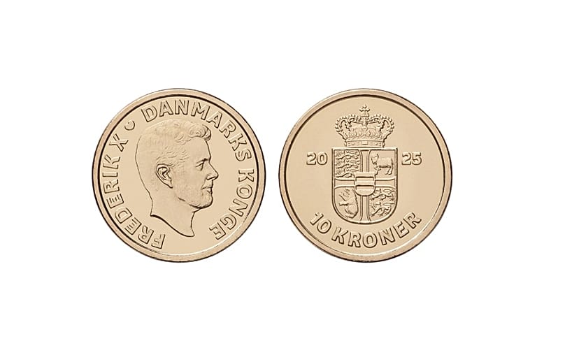 La nueva moneda de 10 coronas danesas (unos 1,5 euros).