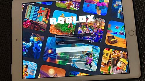 FILE - The gaming platform Roblox is displayed on a tablet, Oct. 30, 2021, in New York.