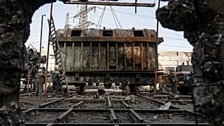 Zerstörtes ukrainisches Kraftwerk, 1. April 2024