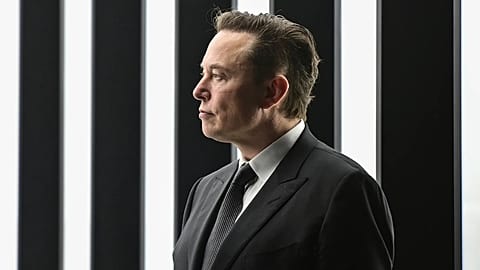 Elon Musk attends the opening of a Tesla factory in Gruenheide, Germany, on March 22, 2022. 