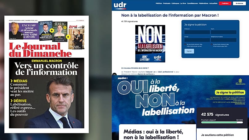 Media outlets and petitions have called out Macron's "label" project