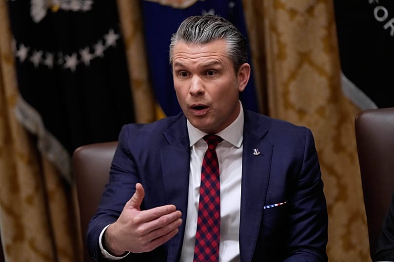 Defence Secretary Pete Hegseth speaks during a Cabinet meeting at the White House, 2 December, 2025