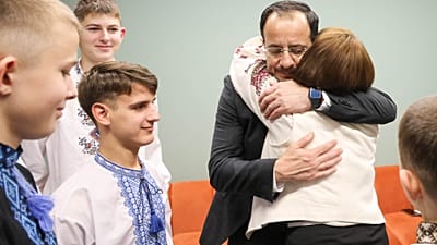 Никос Христодулидис в Центре защиты детей в Киеве