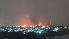 A szizrani olajfinomítót már többször érte ukrán dróncsapás, ez egy februári felvétel