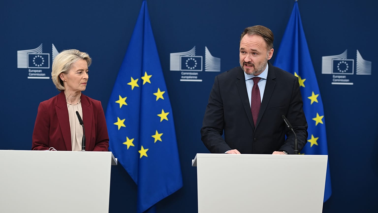 Ursula von der Leyen és Dan Jorgensen energiaügyi uniós biztos 2025. december 3-án