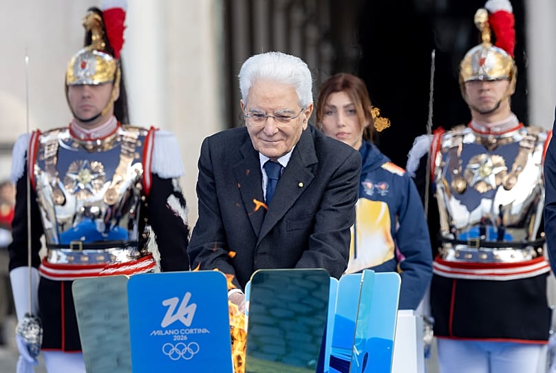 Ο Πρόεδρος της Δημοκρατίας Sergio Mattarella ανάβει την Ολυμπιακή φλόγα, Ρώμη, 5/12/2025