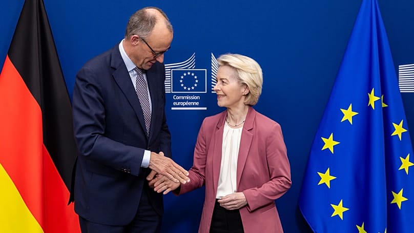 The German chancellor met Ursula von der Leyen on Friday.