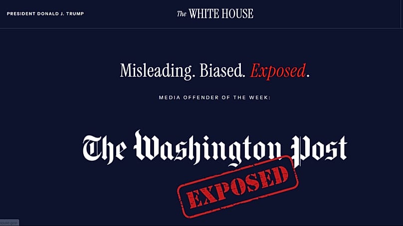 Screenshot of the 'Hall of Shame' media portal on the White House website.
