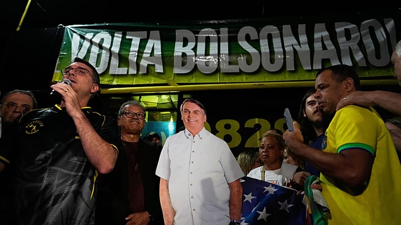 فلاویو بولسونارو، پسر رئیس جمهور سابق، ژائیر بولسونارو، روز شنبه ۲۲ نوامبر ۲۰۲۵،