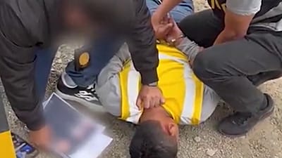 Chuki", foragido depois de ter matado uma jovem há 15 anos em Espanha, no momento da sua detenção em Lima.