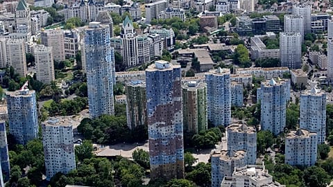 The Tours Aillaud, a group of residential buildings also called Cité Pablo Picasso, located in Nanterre, France. 