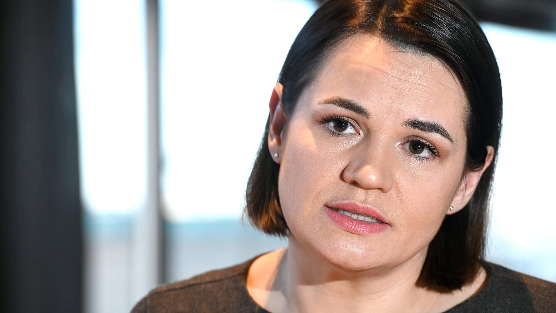 Sviatlana Tsikhanouskaya spricht in einem Interview 