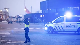 A police officer in the centre of Bodø, 1 February, 2024
