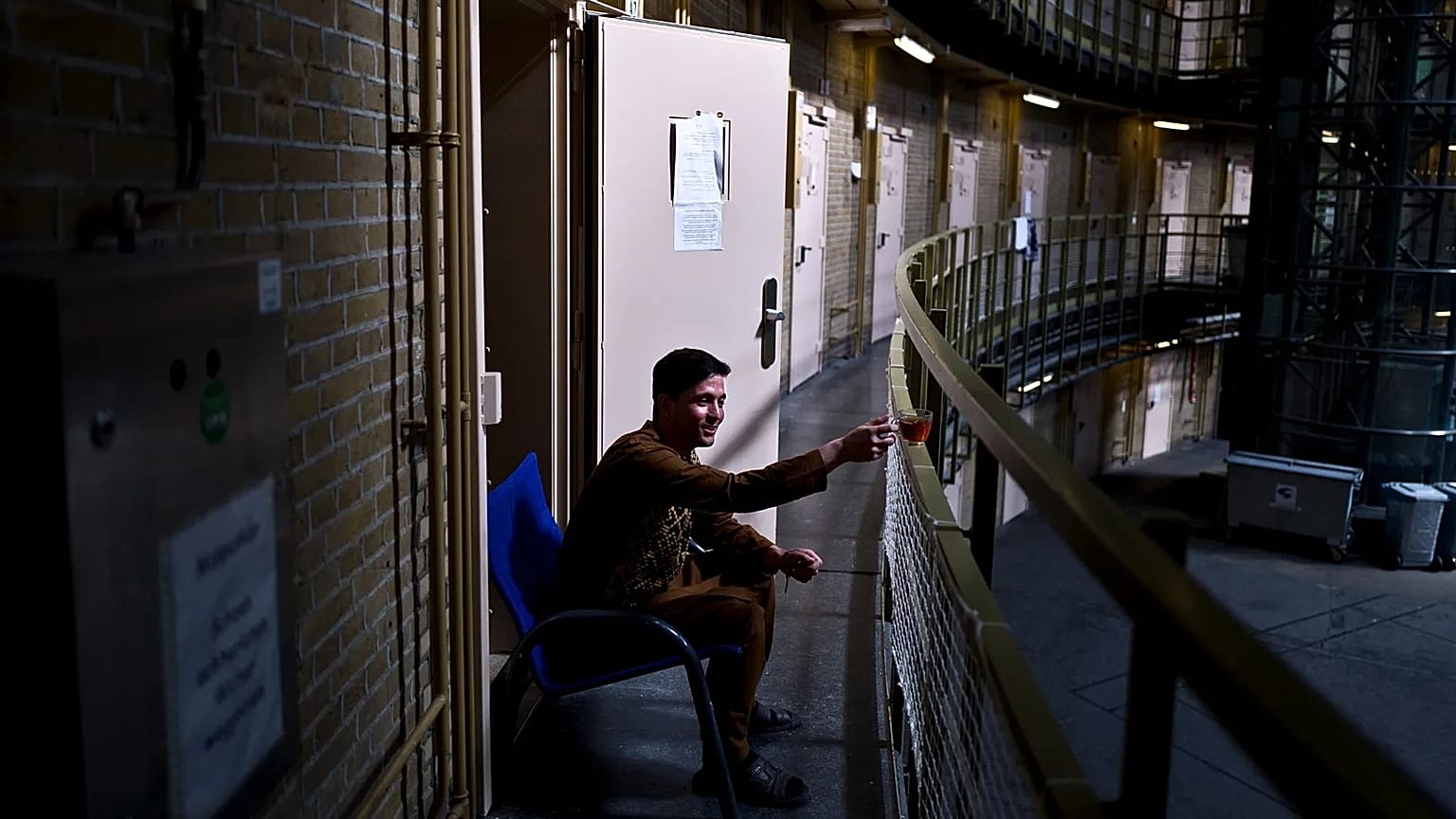 An Afghan refugee in the asylum center of De Koepel in Haarlem, Netherlands