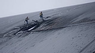 A view of the containment building that protects the remains of reactor number four at the former Chernobyl nuclear power plant, 14 February, 2025