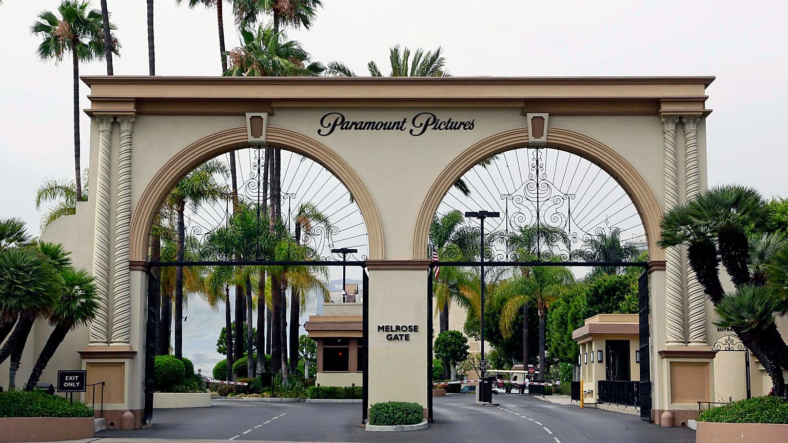 FILE - The main gate to Paramount Studios is seen on Melrose Avenue in LA. 8 July 2015.