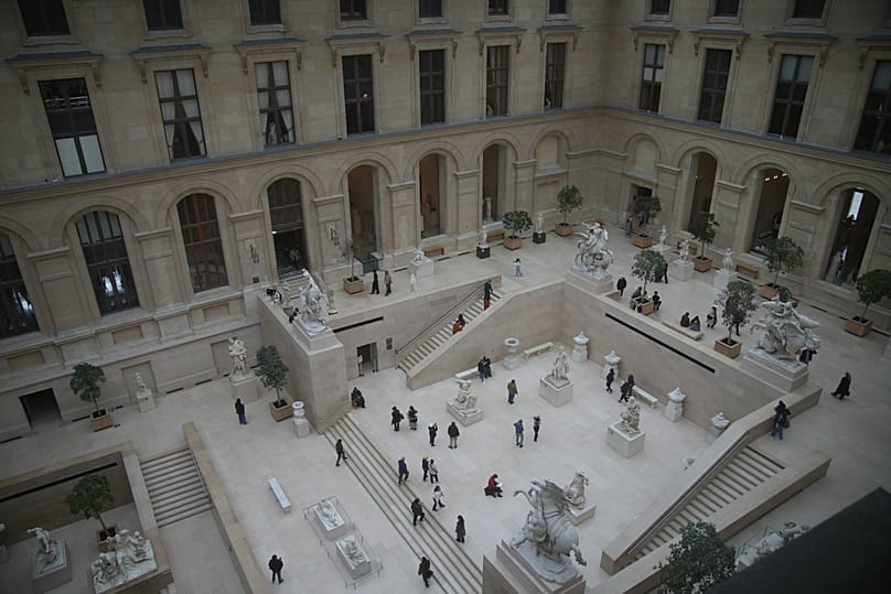 Visitors in the Richelieu wing of Le Louvre museum in Paris, 19 November, 2025