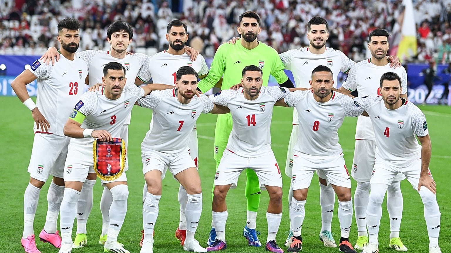 صورة عبر مواقع التواصل الإجتماعي لمنتخب إيران لكرة القدم.