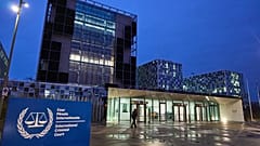 Vista exterior do Tribunal Penal Internacional em Haia, 9 de dezembro de 2025