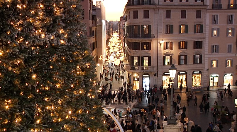 Ruas de Roma no Natal de 2025