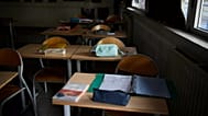 An empty classroom at a school in Marseille, 16 October, 2023